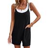 VOGMATE Tuta Intera Donna Corta Elegante Monopezzi e Tutine da Donna con Tasche Jumpsuit Estiva Salopette Sexy Senza Maniche Scollo a V Nero S