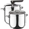 Pintinox, Duetto pentole a pressione First in acciaio inox nichel free, adatte all'induzione, con 4 sistemi di sicurezza 5 + 7 Lt