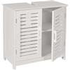 Mendler Arredo bagno sottolavabo armadietto HWC-B41 60x60x30cm bambu legno bianco