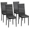 Bealife Set di 4 Sedie da Pranzo, Set di Sedie da Sala da Pranzo per Cucina, Sala da Pranzo, Sedia da Pranzo con Schienale Alto in Ecopelle, Moderno (Nero)