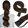 Hetto Extension Capelli Coda di Cavallo Marrone Extension Coda Capelli Veri Umani Coda Capelli Extension Marrone 30 cm 70 g #2