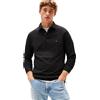 Tommy Hilfiger Uomo Maglietta Polo Maniche Lunghe Regular Fit con Chiusura a Bottoni, Nero (Black), XL