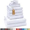GREEN MARK Textilien GREEN MARK Confezione da 10 asciugamani in spugna di varie misure, 4 asciugamani per le mani, 2 teli doccia, 2 asciugamani per ospiti, 2 guanti da bagno, di colore bianco