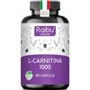 RAIBU L Carnitina 1000 Integratore - Alto Dosaggio di 180 Capsule con Vitamina C - 1000 mg per Dose Giornaliera - Tartrato di L-Carnitina Puro - Vegano, Naturale e Testato in Laboratorio