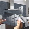 Hiseng Hiser Adesivi per Piastrelle Marmo, Impermeabile a prova di olio PVC Autoadesivo Decorazione, Facili da Staccare e Applicare Adesivi Pavimento per Bagno Cucina Parete, 30x15cm (Antracite,4 Pezzi)