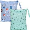 OTraki 2 Pezzi Sacchetti Impermeabili da Viaggio,40X50cm Borsa Pannolini Riutilizzabile con Cerniera,Wet Bag per Costumi,Riutilizzabile Organizzatore per Viaggi Spiaggia Gym