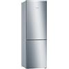 Bosch Elettrodomestici Bosch KGE36ALCA Serie 6, Frigorifero combinato da libera installazione, LowFrost, Cassetti VitaFresh, Tecnologia Inverter Intelligente, Acciaio, 186x60 cm