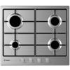 Candy Piano Cottura CHW6BRX 4 Fuochi A Gas Colore Acciaio Inox