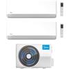 Midea Climatizzatore Dual Split serie Breezeless E 12+18 con M4O-36FN8-Q Inverter R 32 Wi-Fi Classe A++ ,
