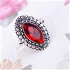 Fatto a mano Anello in argento sterling 925 con pietra preziosa rossa granato sfaccettata ...