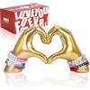 MOYI Decorazione dorata per soggiorno, camera da letto, libreria, tavolino da caffè, statua a forma di cuore e mani, decorazione per mensole, estetica bohémien, decorazioni per matrimoni,