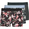 JACK & JONES JACK&JONES JACJONAH Flower Trunks 3 Pack SN Boxer a Pantaloncino, Forest Night/Pack:Glacier Lake-Black, XL (Pacco da 3) Uomo