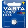 Varta V13GA V13GA-LR44-A76, 4276101401, Batteria Alcalina a Bottone, 1,5 Volts, Diametro 11,6 mm, Altezza 5,4mm, confezione 1 pila, No