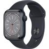 Apple Watch Series 8 Alluminio 41 mm (2022) | GPS | Mezzanotte | Cinturino Sport Mezzanotte S/M