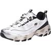Skechers Sneaker D'Lites Sweet Moments Donna, Multi Trim in Pelle Nera, 39.5 EU