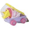 Simba Sandwagen Unicorn riempito, L: 31 cm, 6 pezzi, secchio, carrello, pala, rastrello, 1 stampo per sabbia