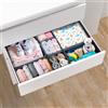 ORLISA Malm Organizer per Comò Malm - Organizzatore cassetti per vestiti, pieghevole e lavabile e flessibile combinabile, organizer per armadio o fasciatoio, 7 pezzi, grigio