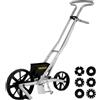 VEVOR Seminatrice da Giardino in Alluminio, Seminatrice a Spinta Manuale Lunghezza da 78 cm a Due Ruote da 6 cm e 5 cm, Spandiconcime per Spargere Concime Semi con 6 Piantatrice per Orti e Giardini