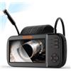 VEVOR Telecamera a Endoscopio Lente Tripla con Schermo di Controllo Batteria 2860 mAh Cavo 5m, Telecamera di Ispezione a Endoscopio Obiettivo Rotante Lente Sostituibile Risoluzione 1920x1080 Portatile