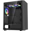 VEVOR Case per PC Compatto, 3 Ventole ARGB da 120 mm Case per Computer da Gioco con Pannelli in Vetro Temperato ad Alto Flusso d'Aria, per GPU Fino a 320 mm di Lunghezza, per ATX / M-ATX / ITX