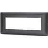 Aigostar Placca 6 moduli 506 in plastica grigio scuro compatibile anche con BTicino Matix