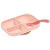 Suavinex Béaba Set Pappa a Scomparti in Silicone Rosa di Suavinex