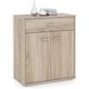 CARO-Möbel Cassettiera TOMMY in rovere Sonoma, credenza con 1 cassetto e 2 ante