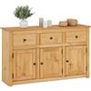 CARO-Möbel Cassettiera Cancun in stile rustico, credenza con 3 ante e cassetti, moderna credenza in pino massiccio con superficie cerata verniciata