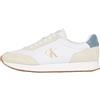 Calvin Klein Uomo Sneakers da Runner Retro Iconic Scarpe, Multicolore (Bright White/Creamy White/Lead), 40