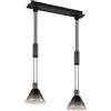 Trio Leuchten Trio Lampada a sospensione Stanley 319500232, metallo nero opaco, vetro fumé, escl. 2x E27
