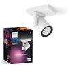 Philips Hue White & Color Ambiance Argenta lampada da soffitto con faretto singolo, faretti LED dimmerabili per il sistema Hue, controllo intelligente della luce tramite voce e app, bianco