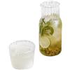 BestAlice Caraffa Trasparente con Tazza, Caraffa per Acqua da Comodino e Set di Bicchieri, Caraffa in Vetro per Servire Acqua da Comodino, Caraffa Bicchiere in Vetro, Bottiglia per Collutorio(Piccolo)