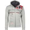 GEO NORWAY Geographical Norway Flipper Men - Felpa Cappuccio con Tasca A Canguro Uomo - Felpa Pullover Hoody Caldo A Maniche Lunghe - Abito Ideale Primavera Estate Autunno Inverno (Grigio Chiaro L)