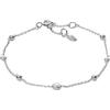 Fossil Bracciale Da Donna Glitz By The Yard, Lunghezza Totale: 16,5 Cm + 1,2 Cm + 1,2 Cm Bracciale In Argento, JFS00452040