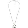 Fossil Collana da uomo in acciaio inossidabile con chiusura a moschettone Dog tag, Argento e nero