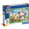 Clementoni - Puzzle per Bambini 60 Pezzi Supercolor, per Bambini 4+ Anni, Illustrazione con Personaggi dal Cartone Paw Patrol, Idea Regalo, Made in Italy, 33,5x23,5 cm, 26071
