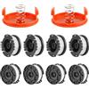 Viabrico Confezione da 10 bobine di ricambio per tagliabordi compatibili con Black+Decker, 9,1 m 0,165 cm AF-100 Bobine di ricambio ad alimentazione automatica, compatibili con decespugliatori Black+
