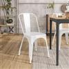 DEGHI Sedia impilabile stile industrial in metallo bianco - Farley