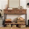 DEGHI Consolle 110x85h cm in legno impiallacciato in abete e metallo con 2 cassetti - Zelanda
