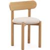 La Forma Sedia Nebai in ciniglia beige con struttura in legno massiccio di rovere finitura naturale FSC MIX C