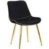 Mauro Ferretti SEDIA PARIS NERA/GOLD SET 2 PZ