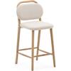 La Forma Sgabello Helda in ciniglia beige e massello di quercia FSC Mix Credit 65 cm