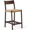 La Forma Sgabello Yalia con schienale in legno massello di rovere con finitura in noce e seduta in corda da 6