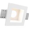 Portafaretto Quadrato Ø120x120 mm GU10 in Gesso Pitturabile