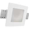 Portafaretto Quadrato 120x120mm GU10 in Gesso con Vetro