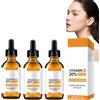 Tkekruh 3PC Siero Viso Vitamina C 60ml, con Acido Ialuronico Puro, Antirughe e Antimacchie, Illuminante e Rimpolpante, per Collo, Décolleté e Contorno Occhi, Non Unge, Assorbimento Rapido, Serum