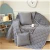 Surwin Coperta Cuscino 2 in 1, Tinta Unita Flanella Coperta da Viaggio Morbida e Accogliente, Trapunta Leggera per Divano Letto Divano, Camera da Letto (Grigio,100x150cm)