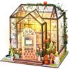 FEIMUOSI Casa delle Bambole in Legno: Diy Miniature House Kit da casa con LED, Casetta Bambole Modello di Mini Casa Fai Da Te Flower Regalo di compleanno per adulti, donne e ragazze