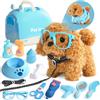 Nuheby Elettronico Cane Giocattolo che Cammina e Abbaia, Cane Robot con Cassa, Guinzaglio e Mantello, Cagnolino che Abbaia e Cammina, Animali Giocattolo per Bambini Giochi Bambini 2 3 4 5 Anni (14 Pezzi)