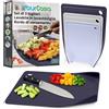 YourCasa Set di 3 taglieri in plastica, senza BPA, forma imbuto e scanalatura per succo, tagliere da cucina, antiscivolo e lavabile in lavastoviglie, tappetino da taglio da cucina